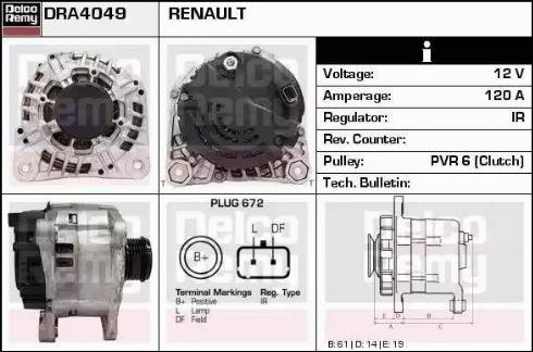 Remy DRA4049 - Генератор autospares.lv