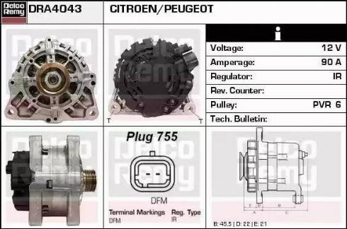 Remy DRA4043 - Генератор autospares.lv