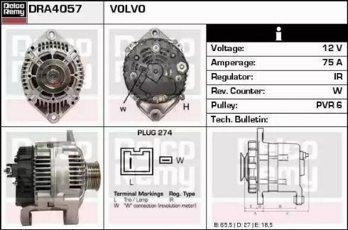 Remy DRA4057 - Генератор autospares.lv