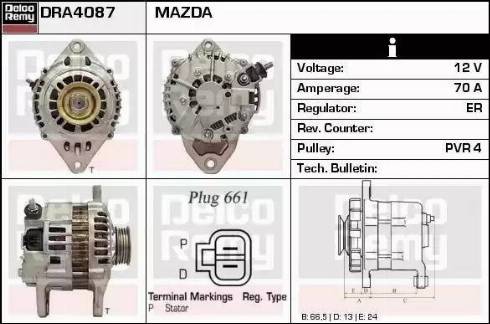 Remy DRA4087 - Генератор autospares.lv