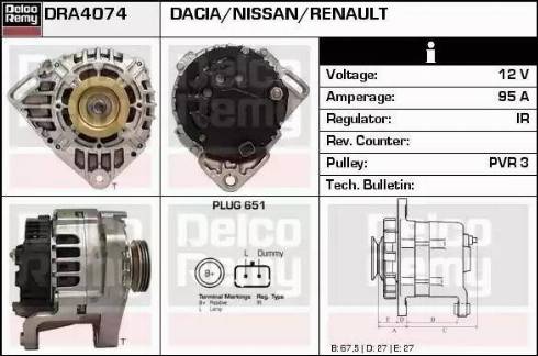 Remy DRA4074 - Генератор autospares.lv