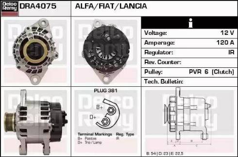 Remy DRA4075 - Генератор autospares.lv