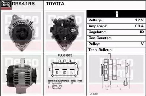 Remy DRA4196 - Генератор autospares.lv