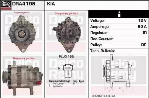 Remy DRA4198 - Генератор autospares.lv