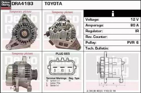 Remy DRA4193 - Генератор autospares.lv