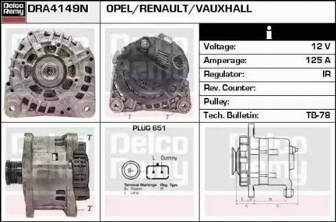 Remy DRA4149N - Генератор autospares.lv