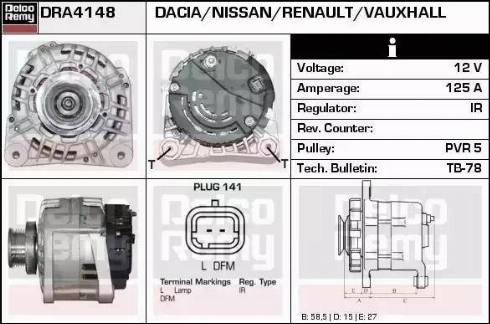 Remy DRA4148 - Генератор autospares.lv