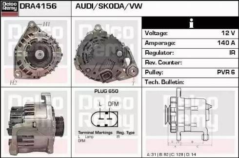 Remy DRA4156 - Генератор autospares.lv