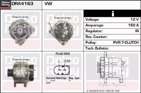 Remy DRA4163 - Генератор autospares.lv