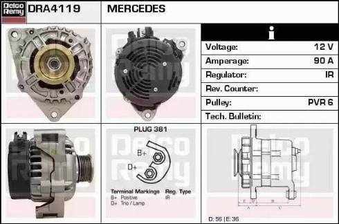 Remy DRA4119 - Генератор autospares.lv