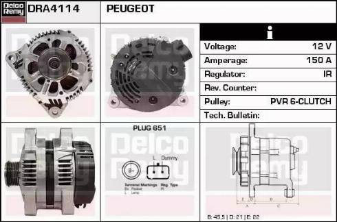 Remy DRA4114 - Генератор autospares.lv