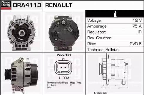 Remy DRA4113 - Генератор autospares.lv