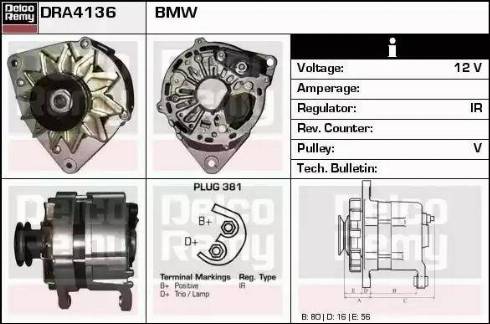 Remy DRA4136 - Генератор autospares.lv