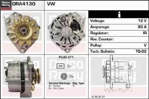 Remy DRA4130 - Генератор autospares.lv