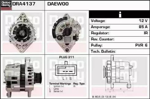 Remy DRA4137 - Генератор autospares.lv