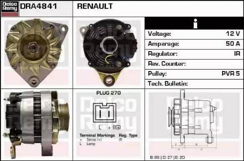 Remy DRA4841 - Генератор autospares.lv