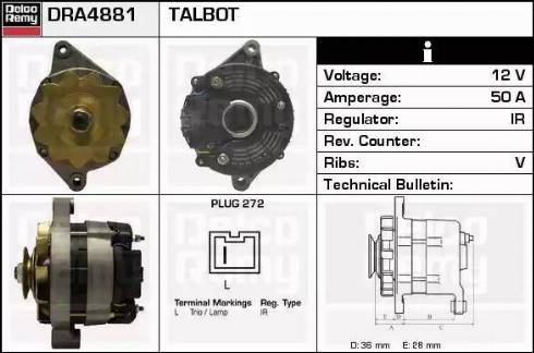 Remy DRA4881 - Генератор autospares.lv