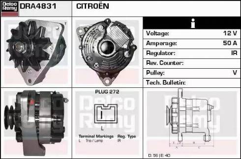 Remy DRA4831 - Генератор autospares.lv