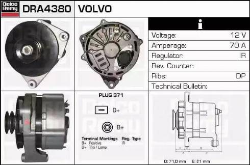 Remy DRA4380 - Генератор autospares.lv