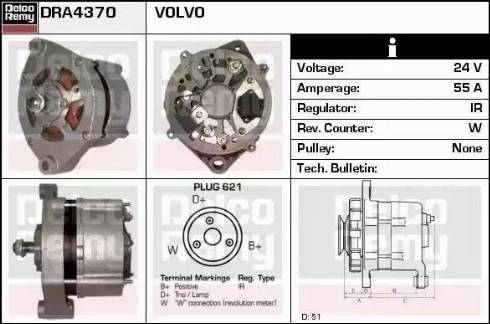 Remy DRA4370 - Генератор autospares.lv