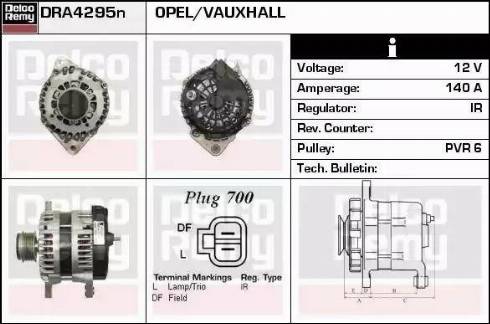 Remy DRA4295N - Генератор autospares.lv