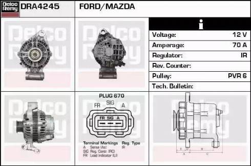 Remy DRA4245 - Генератор autospares.lv