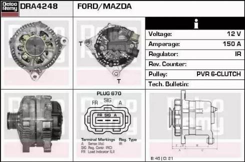 Remy DRA4248 - Генератор autospares.lv