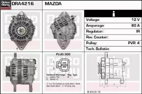 Remy DRA4216 - Генератор autospares.lv