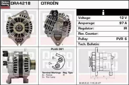 Remy DRA4218 - Генератор autospares.lv