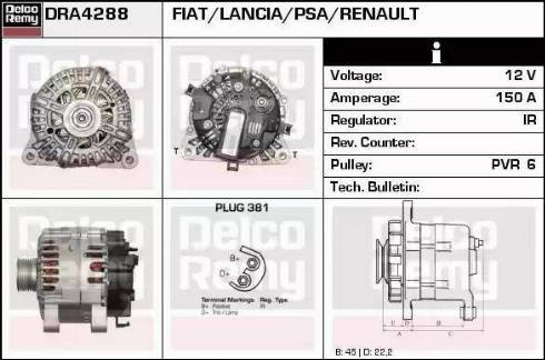 Remy DRA4288 - Генератор autospares.lv