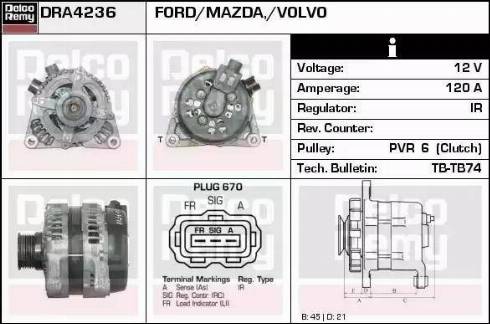 Remy DRA4236 - Генератор autospares.lv