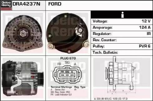 Remy DRA4237N - Генератор autospares.lv