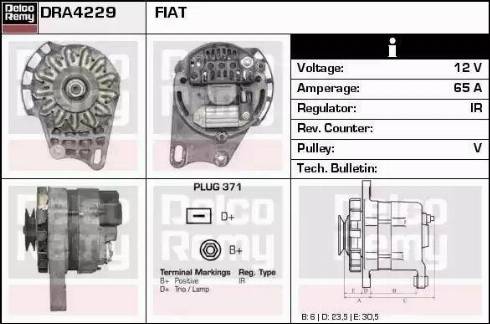 Remy DRA4229 - Генератор autospares.lv