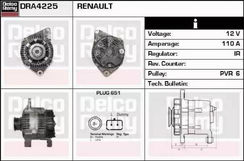 Remy DRA4225 - Генератор autospares.lv