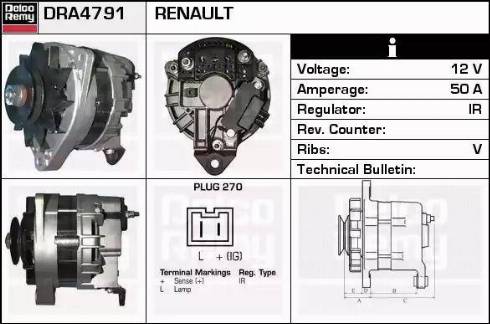 Remy DRA4791 - Генератор autospares.lv