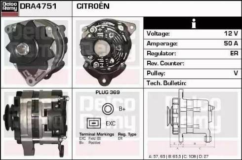 Remy DRA4751 - Генератор autospares.lv