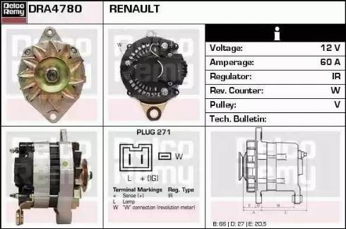 Remy DRA4780 - Генератор autospares.lv