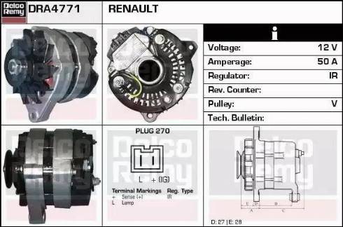 Remy DRA4771 - Генератор autospares.lv