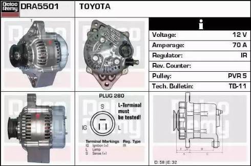 Remy DRA5501N - Генератор autospares.lv