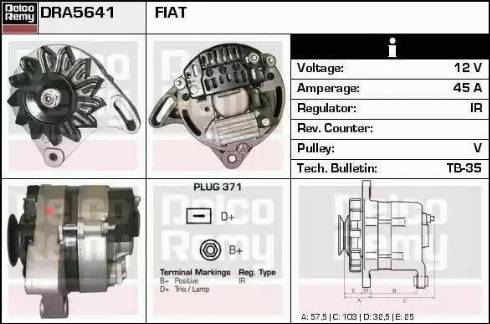 Remy DRA5641N - Генератор autospares.lv