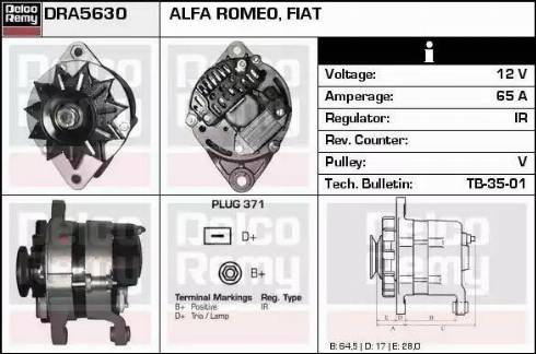 Remy DRA5630 - Генератор autospares.lv