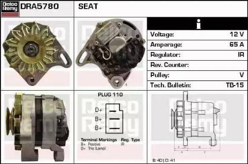 Remy DRA5780 - Генератор autospares.lv