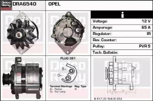 Remy DRA6540 - Генератор autospares.lv