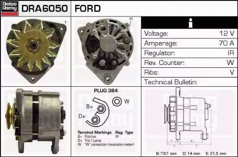 Remy DRA6050 - Генератор autospares.lv