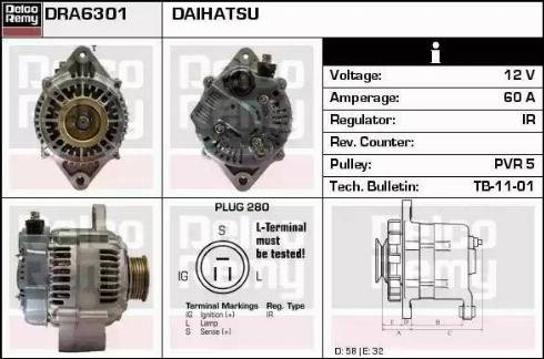 Remy DRA6301 - Генератор autospares.lv