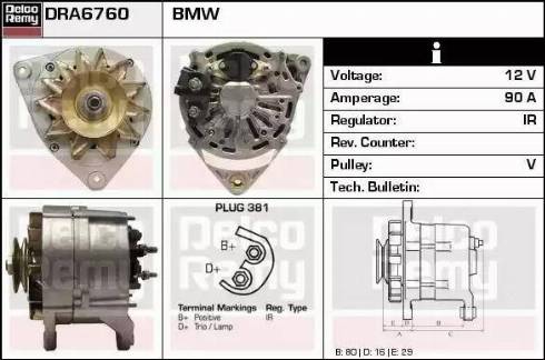 Remy DRA6760 - Генератор autospares.lv