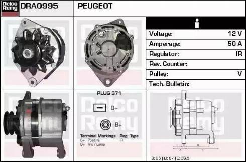 Remy DRA0995 - Генератор autospares.lv