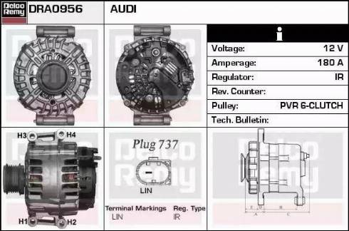 Remy DRA0956 - Генератор autospares.lv