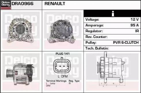 Remy DRA0966 - Генератор autospares.lv