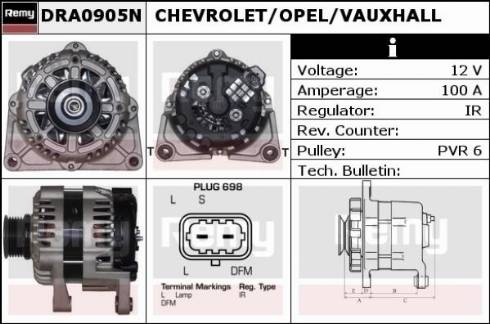 Remy DRA0905N - Генератор autospares.lv